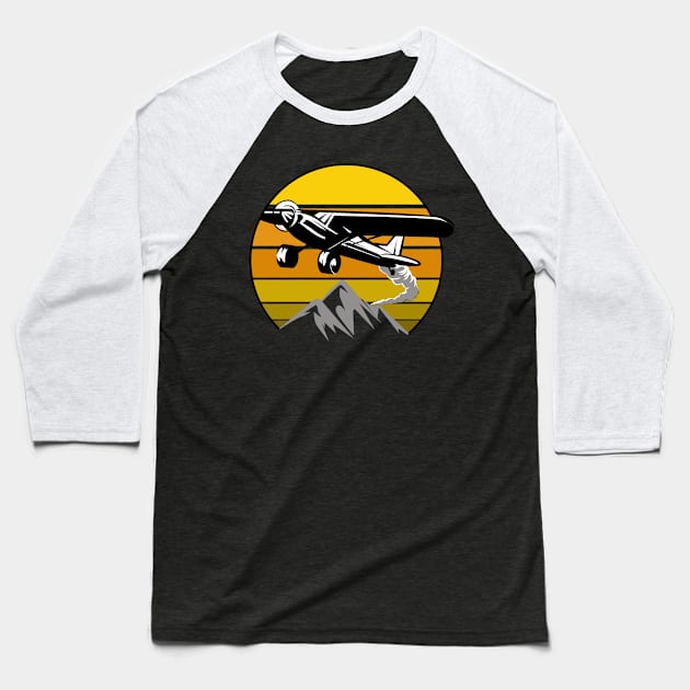 Fly high Aircraft Baseball T-Shirt by MARGARIYAH
